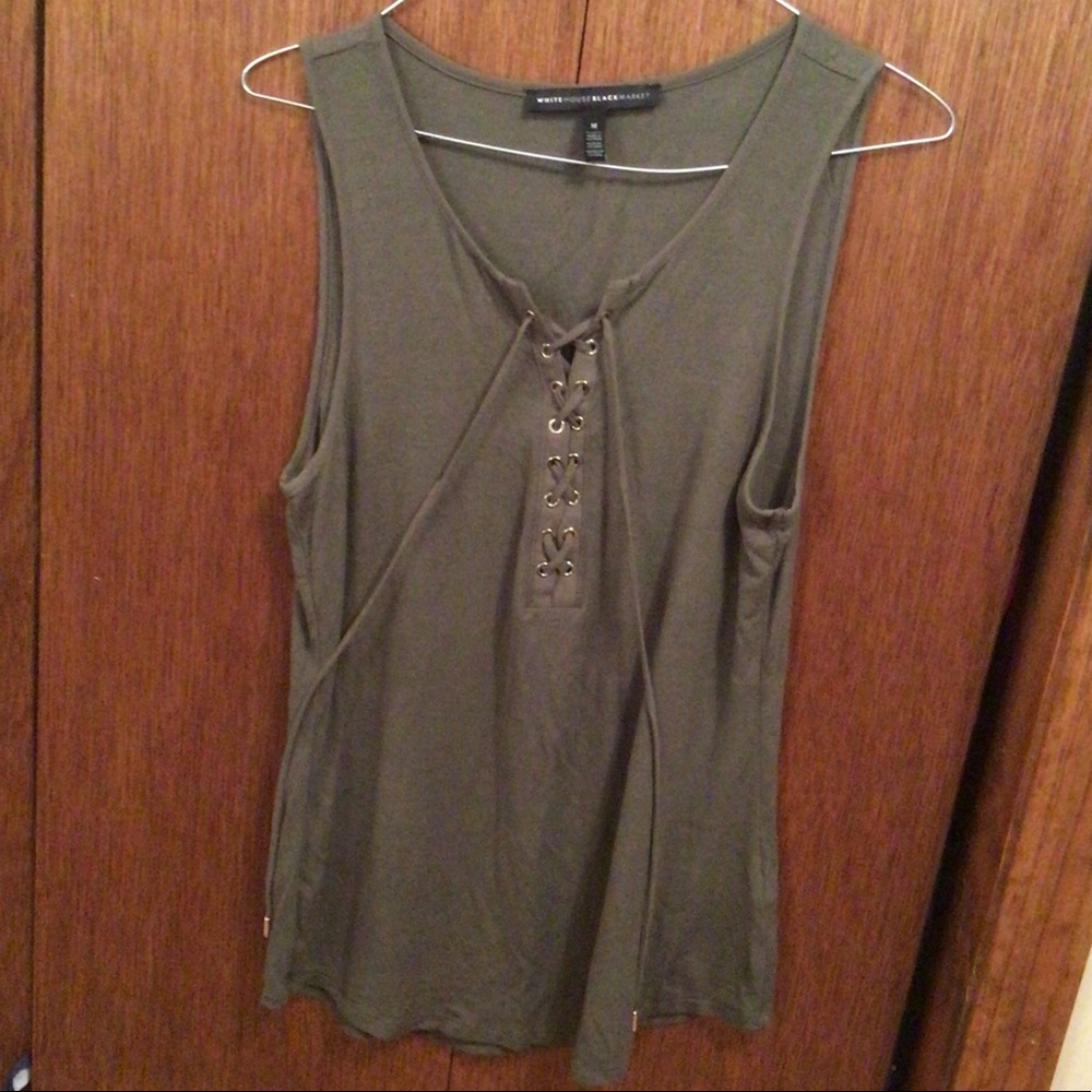 White House Black Market Lace Up tank